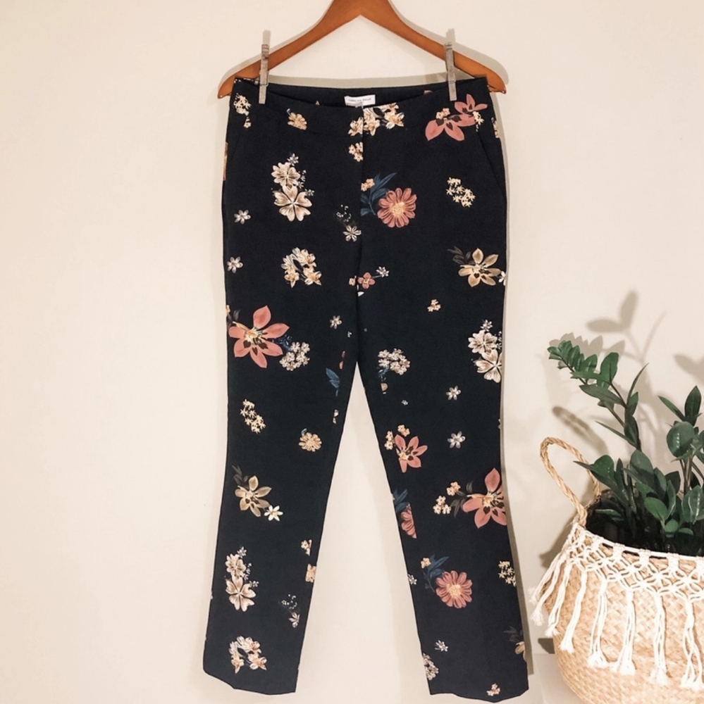 Carolina Belle Blue Floral Pleated Trouser Pants